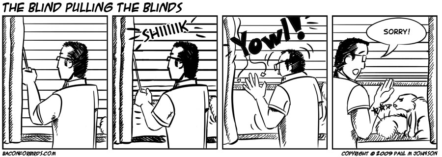 The blind pulling the blinds